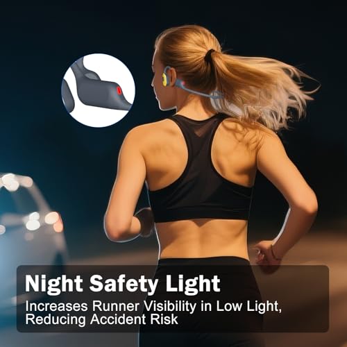 MARLALL Swimming Bone Conduction Headphones with Night Safety Light, IP68 Waterproof 32G MP3 Memory, Soft Silicone Underwater Headphones,Submersible Sport Earbuds/Earphones for Swimming Diving-Lemon Yellow - Image 4