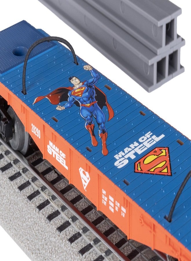 Lionel DC Comics Superman Flatcar, O Gauge Model Train Car with Removable Steel Beams, Man of Steel I-Beam Flatcar, Age 14+ - Image 4