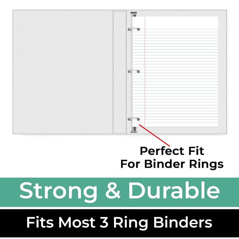 Rosmonde Loose Leaf Paper, 900 Sheets, 6 Pack, College Ruled, 8" x 10.5", Bulk Office Filler Paper, 3 Hole Punched, 150 Sheets/Pack, College Ruled Paper for 3 Ring Binder, Notebook Paper, White - Image 5