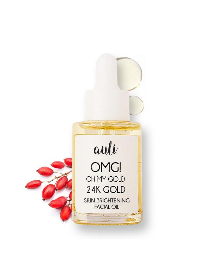 AULI LIFESTYLE Auli 24K Gold Flakes With Pure Rosehip Facial Oil For Normal To Dry Skin Types | Prevents Aging And Hydrates Skin | Glowing And Radiant Skin | Facial Oil For Men And Women | Omg - 30Ml - Image 1