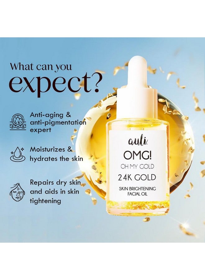 AULI LIFESTYLE Auli 24K Gold Flakes With Pure Rosehip Facial Oil For Normal To Dry Skin Types | Prevents Aging And Hydrates Skin | Glowing And Radiant Skin | Facial Oil For Men And Women | Omg - 30Ml - Image 5