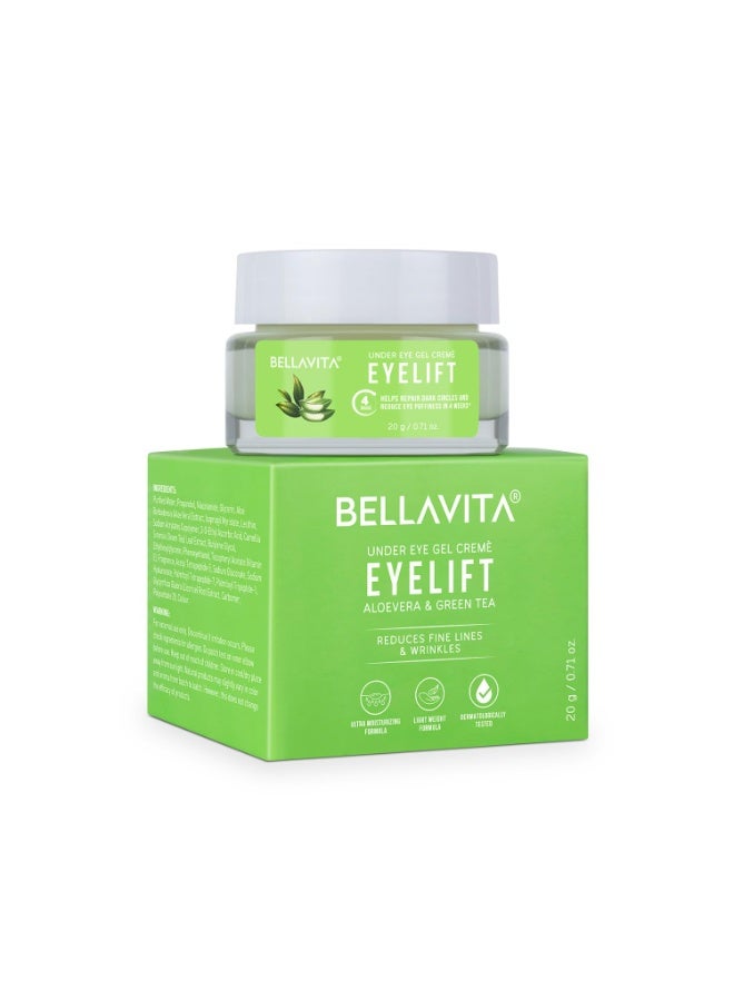 Bella Vita Organic EyeLift Hydrating Natural Under Eye Cream Gel for Dark Circles, Puffy Eyes, Wrinkles & Removal of Fine Lines for Women & Men, 20 gm - Image 1