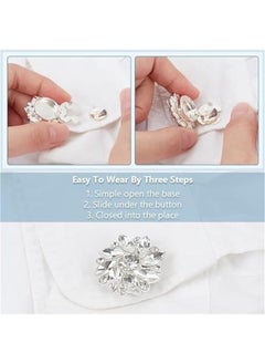 Rhinestone on Covers, on Covers for Women Blouses, Detachable Shirt on Clips ons Jewelry, Crystal Fancy ons for Clothing Decorative ons for Crafting, DIY (18PCS) C