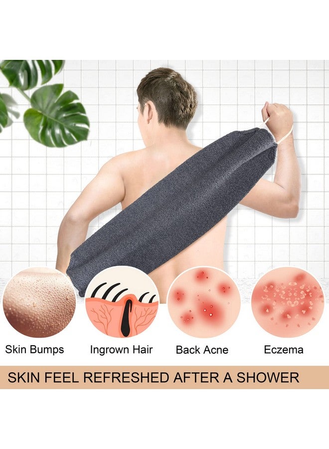 MIG4U MIG4U Exfoliating Back Scrubber for Shower for Men & Women, Bath Body Scrub Strap with Handles, Long Strecthy Towel Wash Exfoliator Deep Clean Dead Skin - Image 3