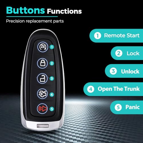 HelloAuto Key Fob Fit for for Ford Explorer Edge 2011-2015, Smart Keyless Entry Remote Start Control for Taurus Focus Expedition Flex 2013-2019 Focus Lincoln MKX MKS MKT Navigator M3N5WY8609 - Image 5