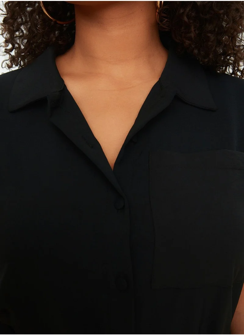 Trendyol Curve Tie Detail Button Down Dress
