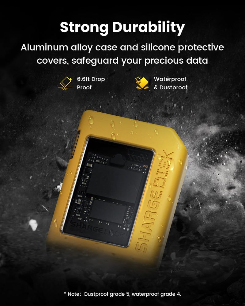 Sharge Disk M.2 NVMe SSD Enclosure with Active Cooling System, 10Gbps USB C 3.2 Gen2, Enclosure NVMe Reader Supports M Keys and Size 2230 SSDs, Yellow - Image 5