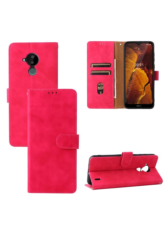 اس-توب جراب لهاتف Nokia C30 بلون سادة مع إبزيم مغناطيسي وغطاء جلدي من جلد العجل قابل للطي أفقيًا مع حامل وفتحات للبطاقات ومحفظة - Image 1