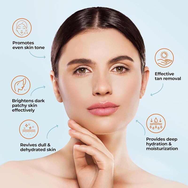 Oxylife Salon Professional Detan Brightening Lightening Tan Removal Pack 500g Instant Tan Removal Sun Protection With Milk Honey Kojik Dermatologically Tested Instant Long Lasting Glow For All Skin Types - Image 3