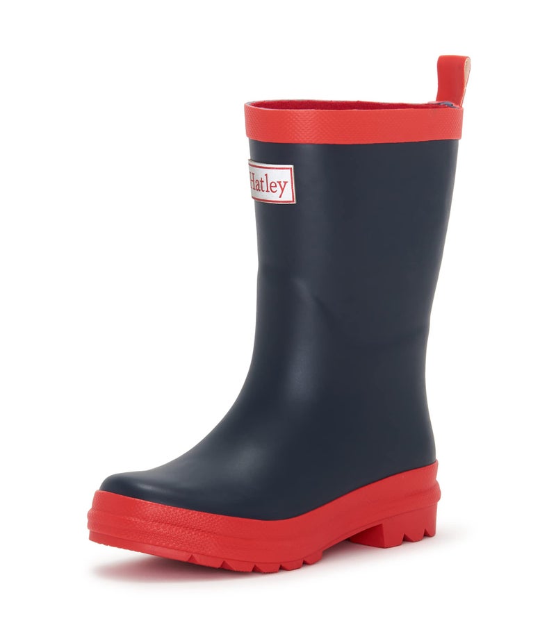 Hatley Unisex Kids Rain Boots Navy Red 12 Little Kid