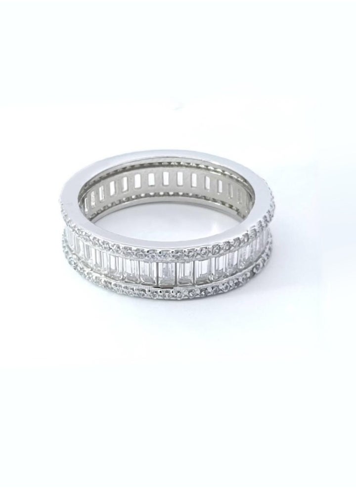AK Jewels - 925 SILVER CZ RHODIUM ETERNITY RING - Image 1