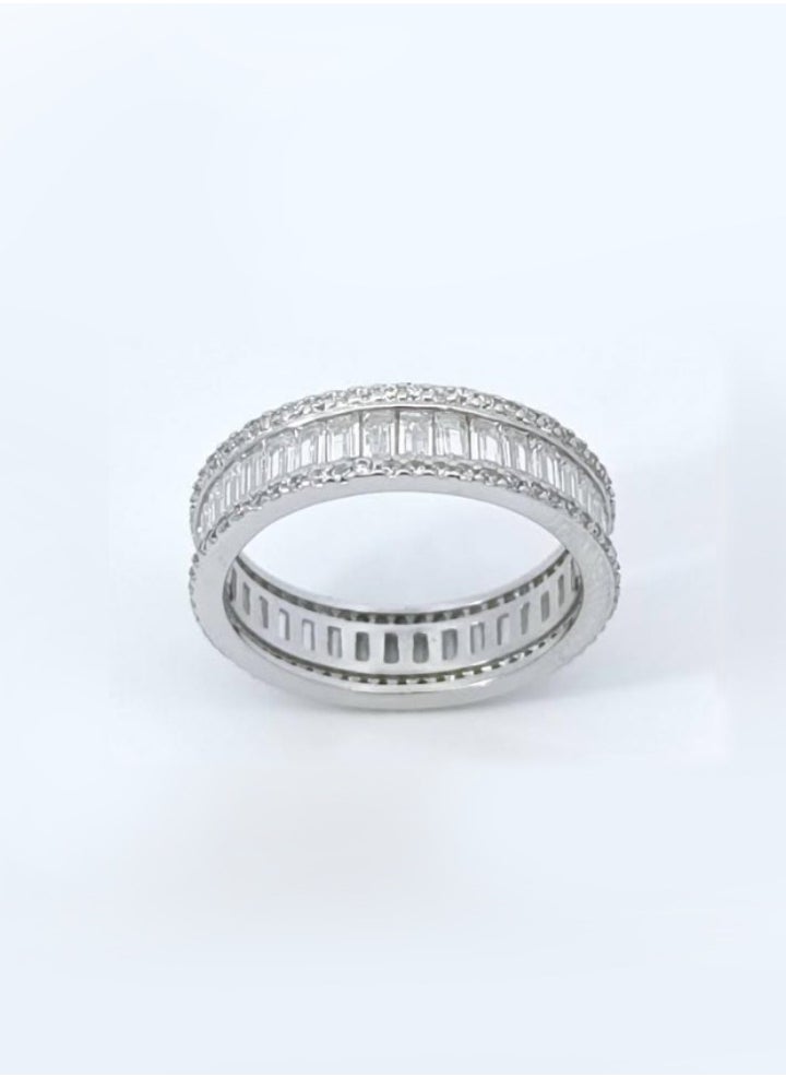 AK Jewels - 925 SILVER CZ RHODIUM ETERNITY RING - Image 1