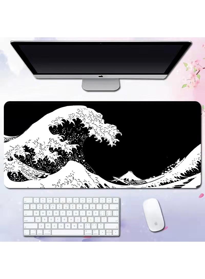 إسكدنيا نمط موجة مناسبة لألعاب القوى الإلكترونية لعبة الفأر وسادة توسيع وسادة كبيرة الجدول وسادة خياطة حافة لوحة الماوس وسادة الماوس طويلة وقاعدة المطاط المضادة للانزلاق وسادة الماوس 800x300x4mm - Image 1