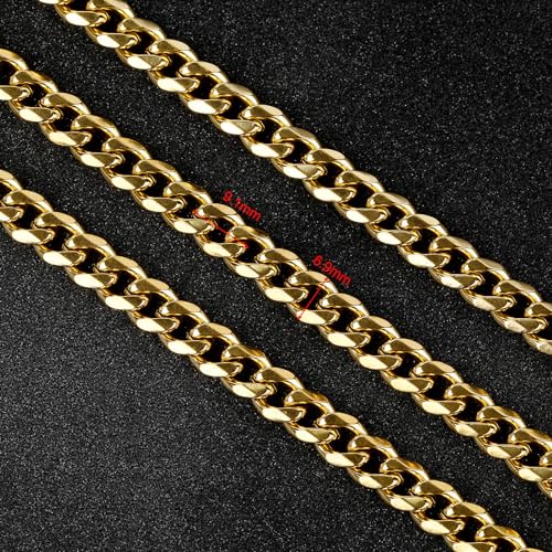 UMAOKANG 5 Meters Gold Plated Cuban Chains Bulk Stainless Steel Chains for Jewelry Making Men and Women Necklace Bracelet DIY Jewelry Chain Spool - Image 3