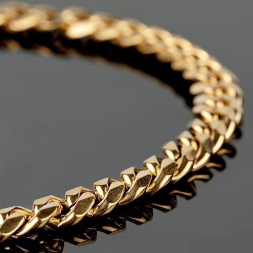 UMAOKANG 5 Meters Gold Plated Cuban Chains Bulk Stainless Steel Chains for Jewelry Making Men and Women Necklace Bracelet DIY Jewelry Chain Spool - Image 5