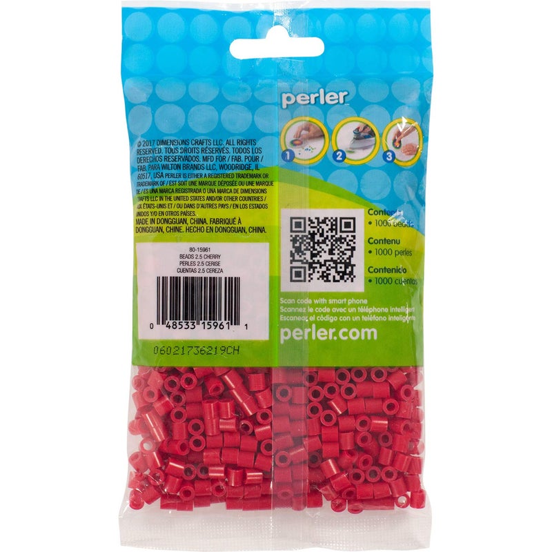 Perler Beads Fuse Beads for Crafts, 1000pcs, Cherry Red, Small - Image 2