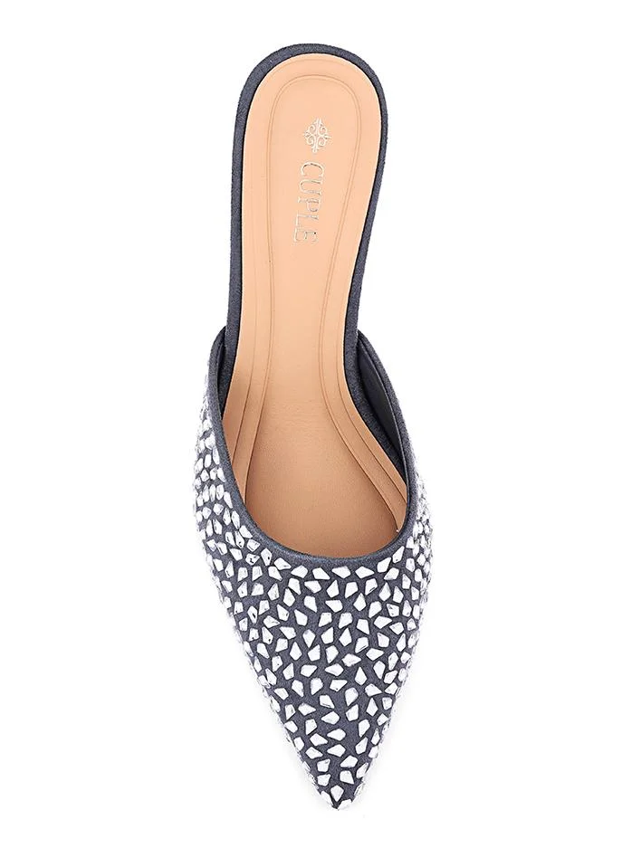 Cuple DKBlue Cuple Cutout Detail Heeled Mules for Women | Best Price UAE
