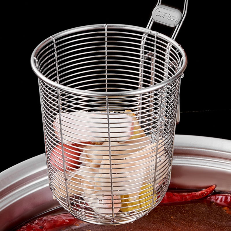 Pasta Strainer Basket Stainless Steel Fine Mesh Spaghetti Dumpling Strainer Basket Frying Basket - Image 5