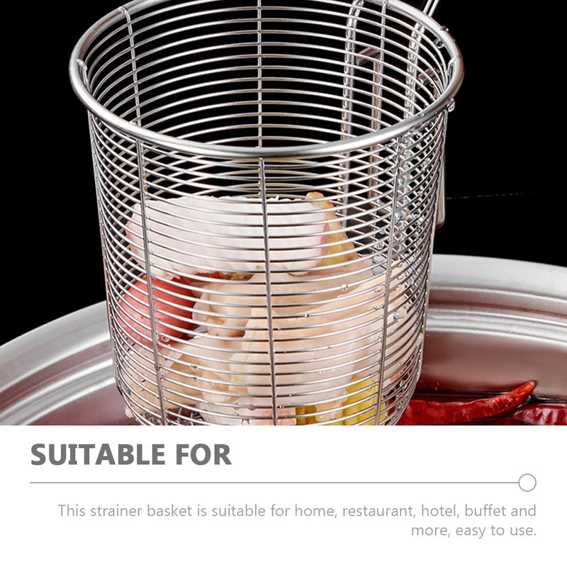 Pasta Strainer Basket Stainless Steel Fine Mesh Spaghetti Dumpling Strainer Basket Frying Basket - Image 3
