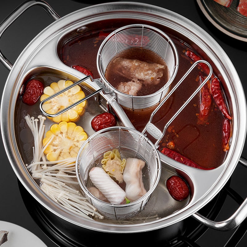 Pasta Strainer Basket Stainless Steel Fine Mesh Spaghetti Dumpling Strainer Basket Frying Basket - Image 4