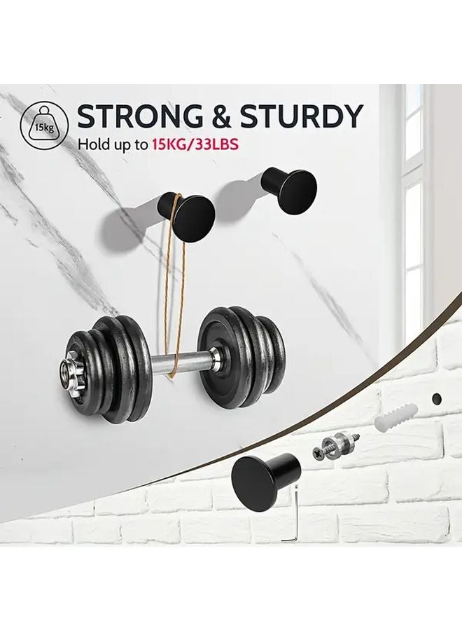 6 قطع خطافات معاطف حائطية من الفولاذ المقاوم للصدأ الأسود متينة مقاومة للصدأ لا تتطلب الحفر - Image 5