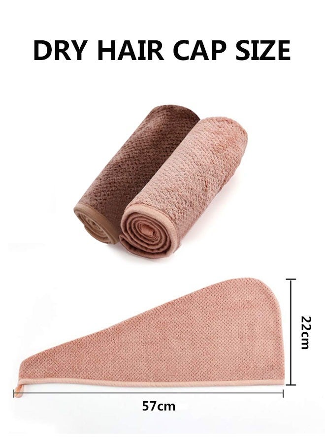 HAWAWA 2 Pack Microfiber Hair Towel Wrap for Women Girls Quick Dry Soft Microfiber Hair Drying Towel Bathing Hair Cap Hair Turban for Drying Curly, Long & Thick Hair, Grey and Pink  - Image 2