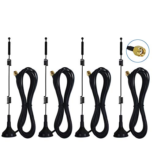 eifagur Dual Band Long Range WiFi Antenna (4-Pack), Eifagur 9dbi 2.4GHZ 5GHZ 5.8GHZ RP-SMA Connector with Magnetic Base for IP Camera WiFi Router Computer Network Devices Wireless Range Extender - Image 1
