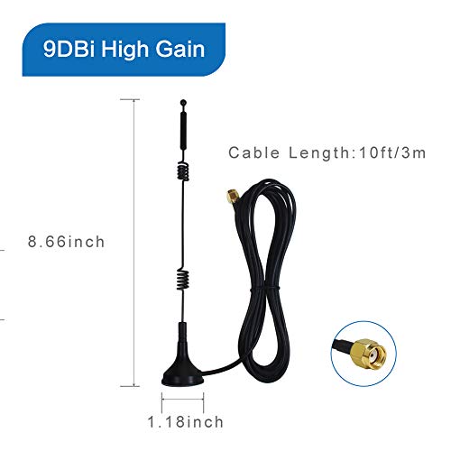 eifagur Dual Band Long Range WiFi Antenna (4-Pack), Eifagur 9dbi 2.4GHZ 5GHZ 5.8GHZ RP-SMA Connector with Magnetic Base for IP Camera WiFi Router Computer Network Devices Wireless Range Extender - Image 3