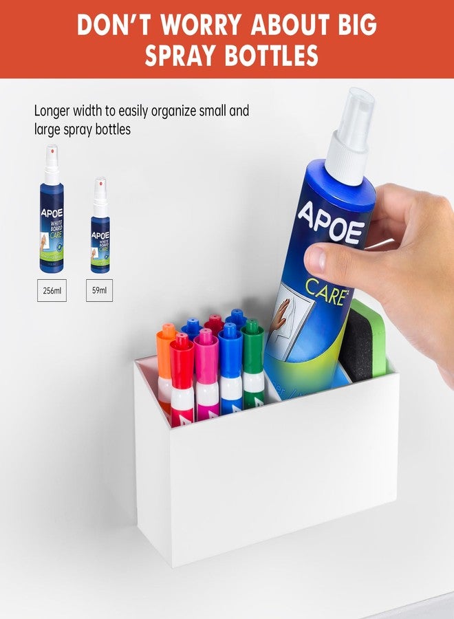 Banafich Magnetic Dry Erase Marker Holder, Acrylic Magnet Pen Holder for Whiteboard, Refrigerator, Magnetic Fridge Organizer for Office, Classroom, Whiteboard Maker Holder, Locker Organizer(White) - Image 3
