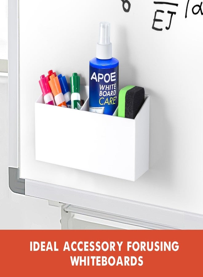 Banafich Magnetic Dry Erase Marker Holder, Acrylic Magnet Pen Holder for Whiteboard, Refrigerator, Magnetic Fridge Organizer for Office, Classroom, Whiteboard Maker Holder, Locker Organizer(White) - Image 5