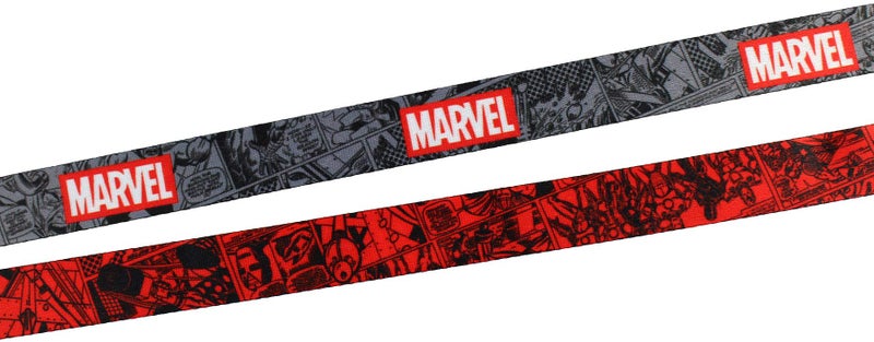 Bioworld Marvel Lanyard ID Badge Holder, 2" Rubber Charm Pendant with Raised Script and 2 Sided Vintage Comic Strip Pattern - Image 3