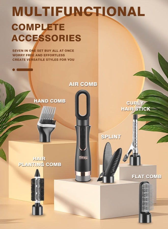 DSP 7 in 1 Hair Styler & Hair Dryer Brush,28000 RPM High-Speed Blow Dryer with Negative Ions for Frizz-Free Styling Fast Drying Curling Volumizing Straightening,800W 50172 - Image 5