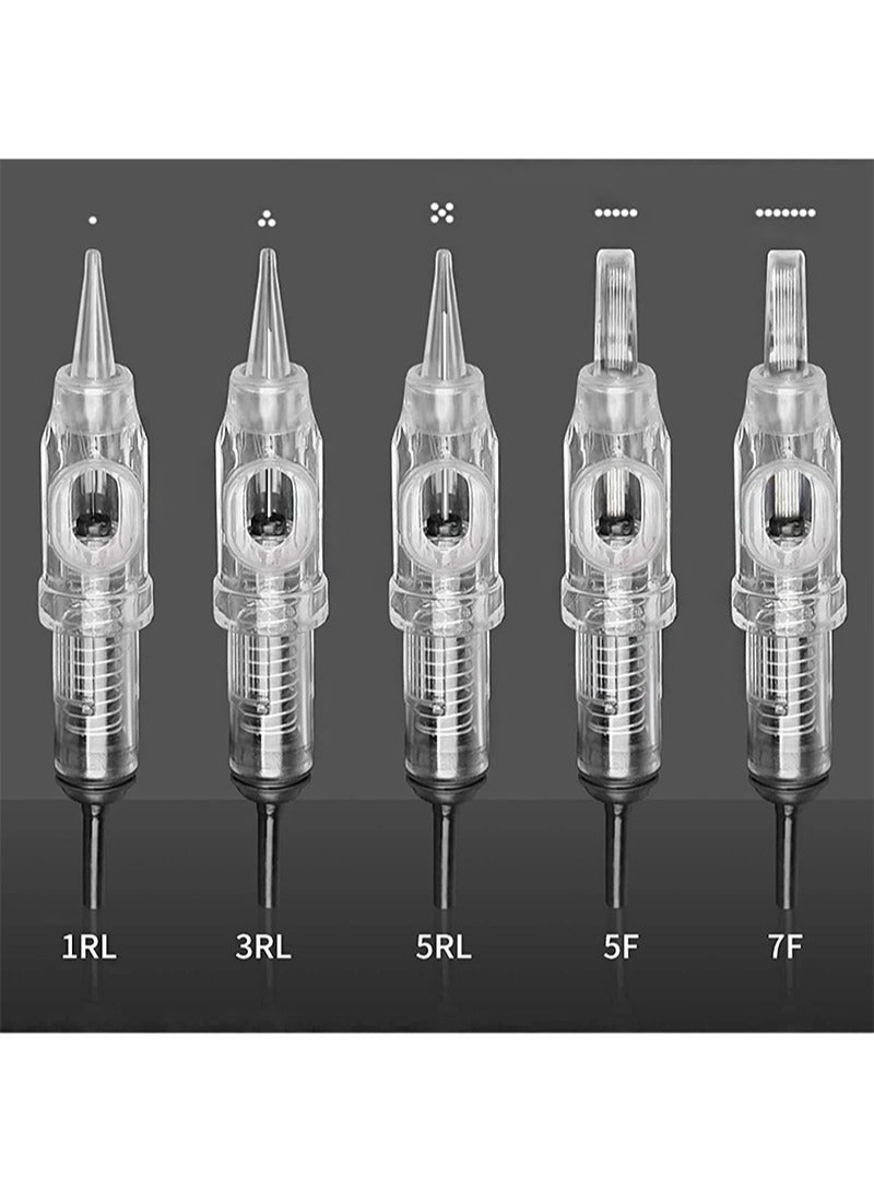 HaLunhi 15 Pieces Permanent Tattoo Needles， 5 Styles 3 Pieces Each，For Tattoo Needle Machine Pen Tattoo Cartridge Needle Microblading Supplies，Eyebrow Eyeliner Lip Liner For Tattoo Kit (1RL, 3RL, 5RL, 3F, 5F)  - Image 3