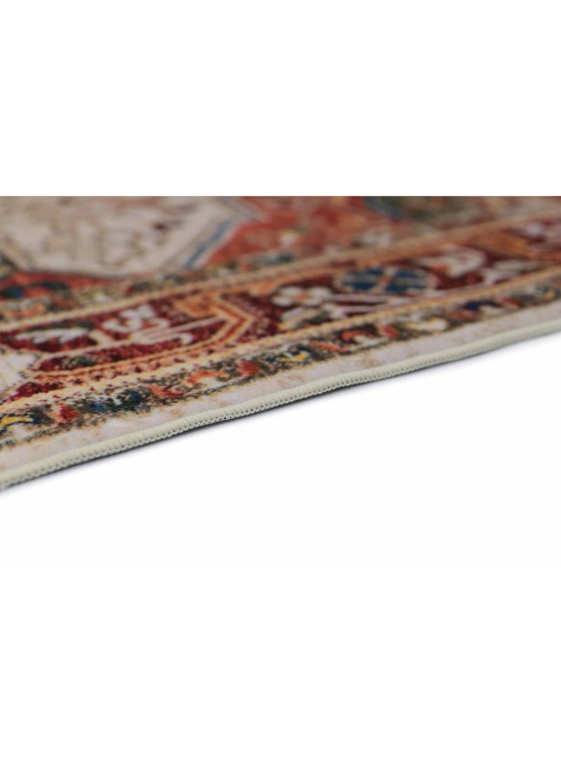 Alkaffary Jehan Noran Area Rug , Living Room & Bedroom Rug, Soft Comfortable Texture, 300x400 cm, Red-Beige - Image 3