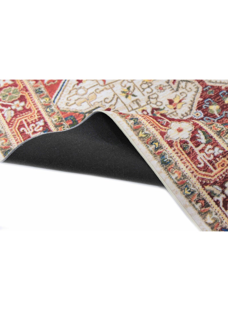 Alkaffary Jehan Noran Area Rug , Living Room & Bedroom Rug, Soft Comfortable Texture, 300x400 cm, Red-Beige - Image 4