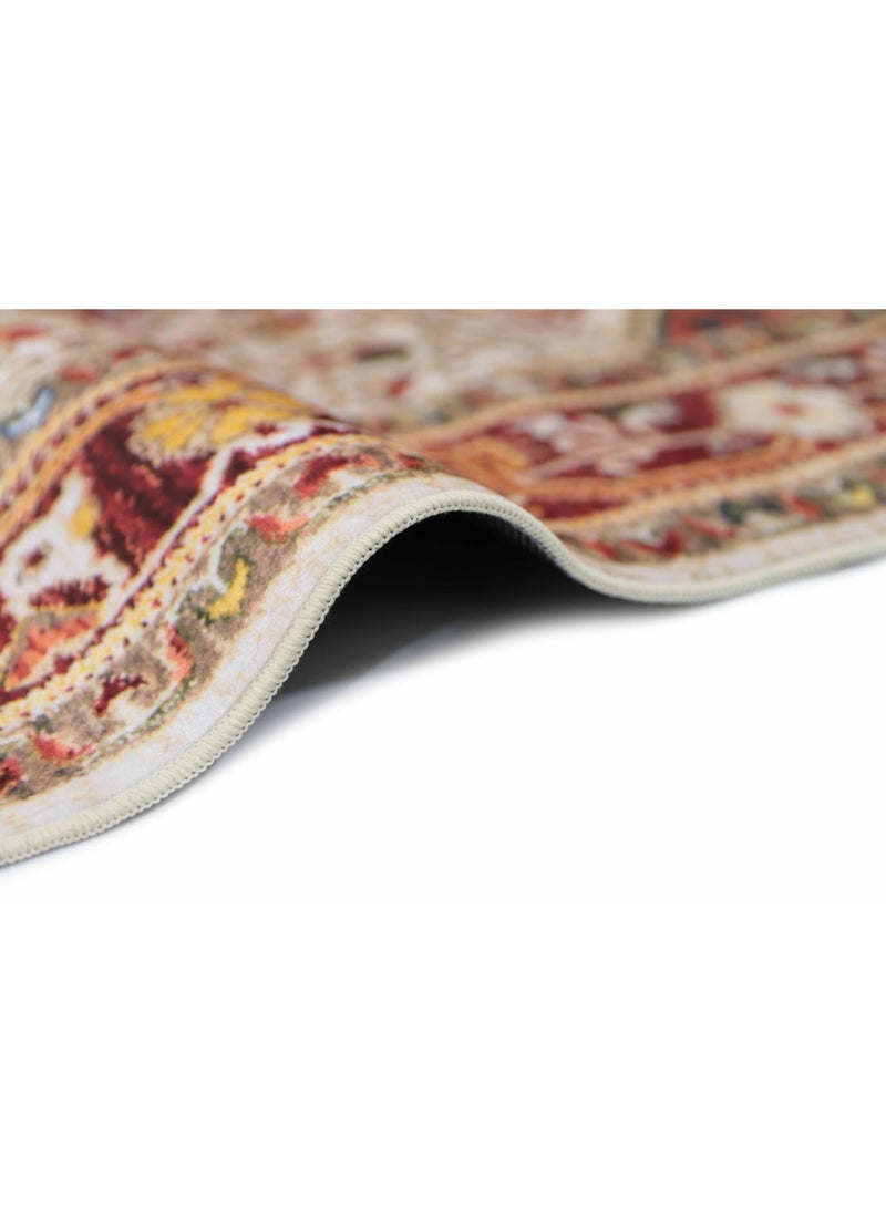 Alkaffary Jehan Noran Area Rug , Living Room & Bedroom Rug, Soft Comfortable Texture, 300x400 cm, Red-Beige - Image 2