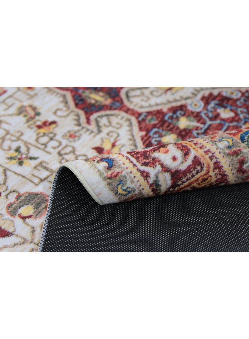 Alkaffary Jehan Noran Area Rug , Living Room & Bedroom Rug, Soft Comfortable Texture, 300x400 cm, Red-Beige - Image 5