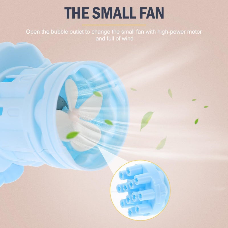 Homoyoyo Electric 12 Hole Bubble Machine Blue Summer Bubble Maker Multi Bubble Output Portable Outdoor For Birthday Party Playtime - Image 5