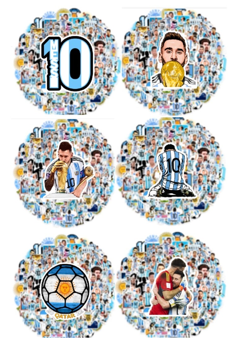 100 قطعة من ملصقات ميسي، ملصقات كأس العالم لكرة القدم، ملصقات مقاومة للماء لزجاجة المياه، والكمبيوتر المحمول، وكمبيوتر التزلج، والهاتف. ملصقات كرتونية لطيفة للأطفال والمراهقين - Image 4