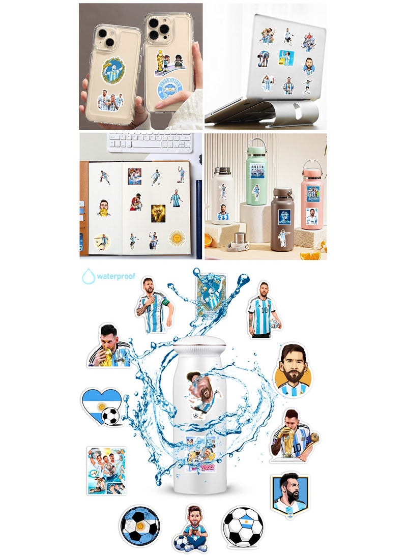 100 قطعة من ملصقات ميسي، ملصقات كأس العالم لكرة القدم، ملصقات مقاومة للماء لزجاجة المياه، والكمبيوتر المحمول، وكمبيوتر التزلج، والهاتف. ملصقات كرتونية لطيفة للأطفال والمراهقين - Image 5