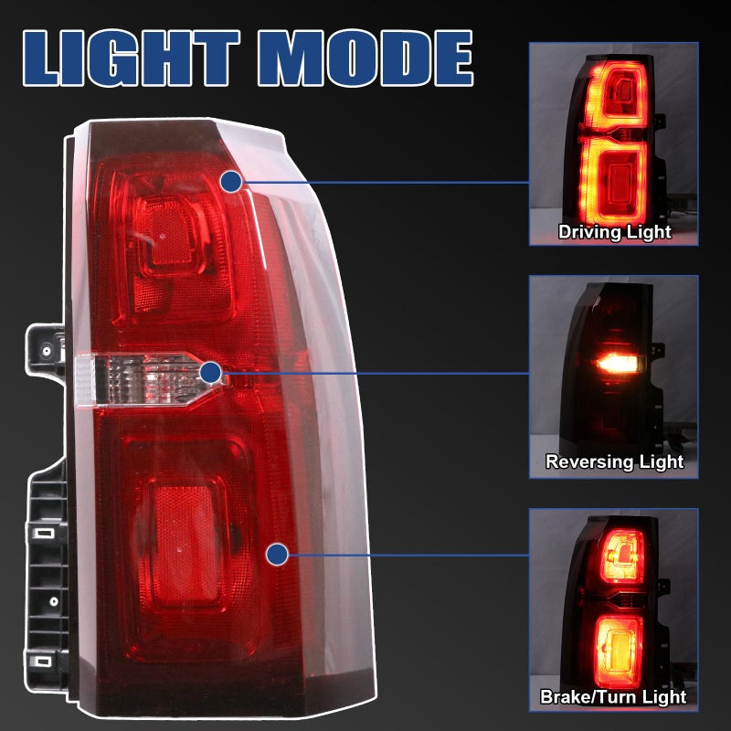 Goopool Tail Light Assembly Compatible with 2015 2016 2017 2018 2019 2020 Chevy Tahoe Suburban LED Brake Lamp Right Passenger Side 84467059 GM2801264 - Image 4