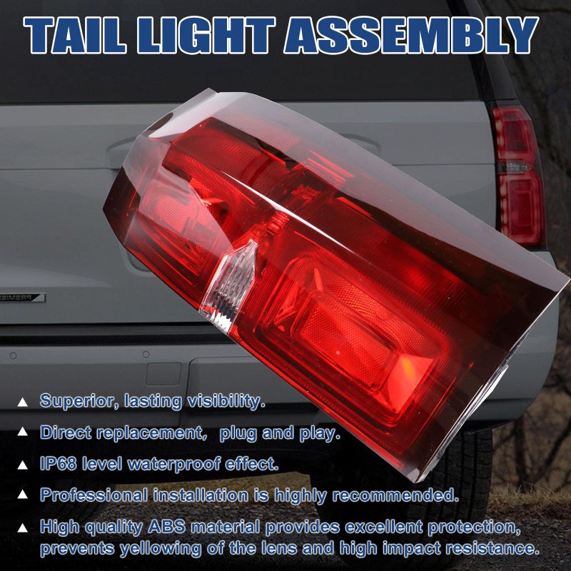 Goopool Tail Light Assembly Compatible with 2015 2016 2017 2018 2019 2020 Chevy Tahoe Suburban LED Brake Lamp Right Passenger Side 84467059 GM2801264 - Image 3