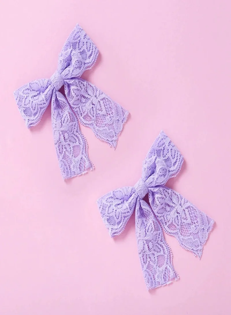 Lion Llama Lace Bow Hair Clip Set for Women & Girls | Elegant & Stylish Hair Accessories | Soft Lace Barrettes for Daily Wear, Parties & Special Occasions