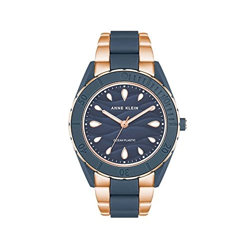 Anne Klein Womens 38.5 mm Fall 22 Blue Dial Plastic Analog Watch - AK3910BLRG (Not assigned,Not Assigned) - Image 1