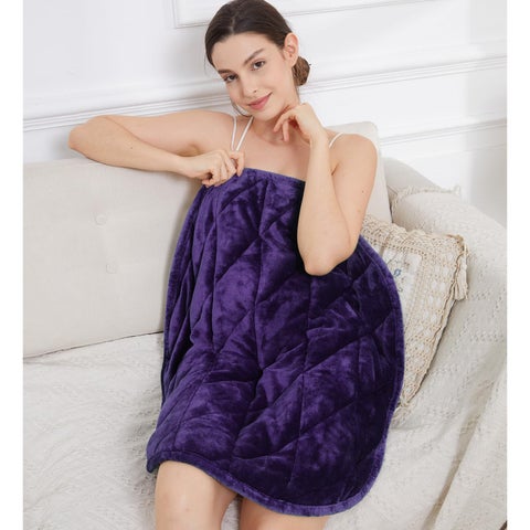 Alomidds Weighted Blanket 7lbs  Cozy Soft Flannel Portable Weighted Lap Blanket for Adults  Small Travel Weighted Blanket for Relaxing  Sleeping  Napping  Machine Washable  Purple  29"" x 24""