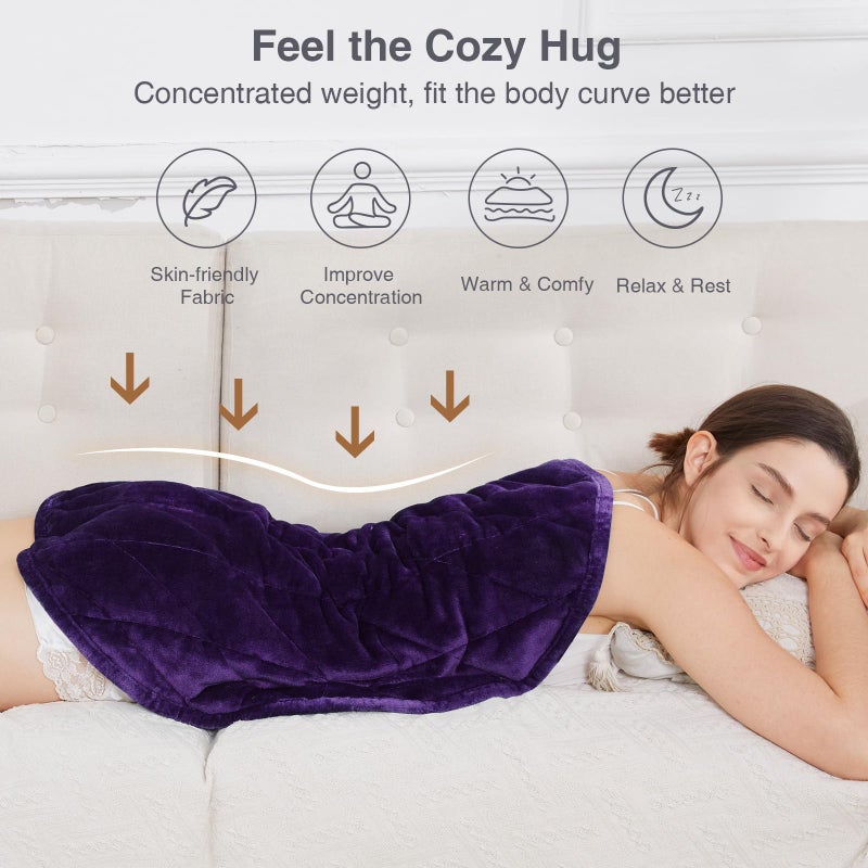 Alomidds Weighted Blanket 7lbs  Cozy Soft Flannel Portable Weighted Lap Blanket for Adults  Small Travel Weighted Blanket for Relaxing  Sleeping  Napping  Machine Washable  Purple  29"" x 24""