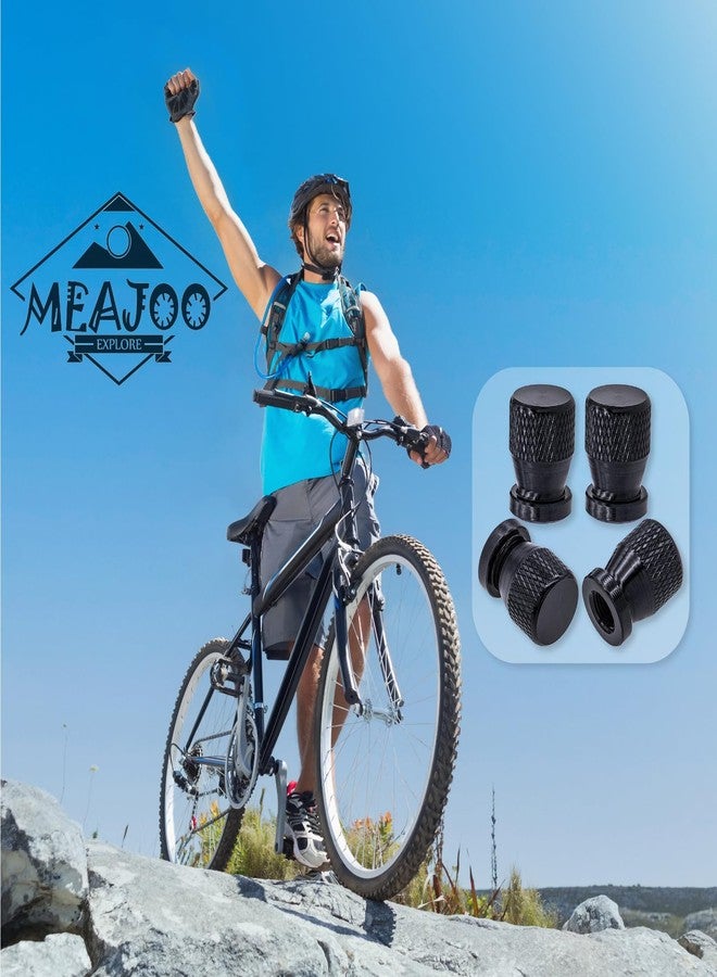 MEAJOO مجموعة أغطية صمامات إطارات السيارات من MEAJOO، 4 قطع، مصنوعة من سبائك الألومنيوم المؤكسدة الممتازة، مقاومة للتآكل والتسرب، مناسبة لجميع أنواع السيارات وسيارات الدفع الرباعي والدراجات والشاحنات والدراجات النارية (أسود) - Image 5