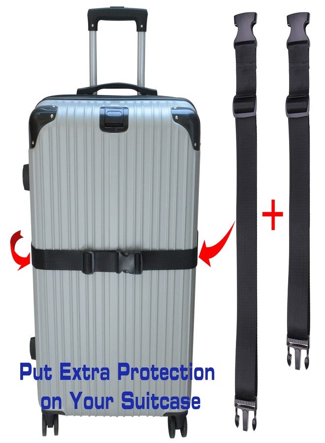 RUMILLA Luggage Straps,Luggage Connector, Straps for Suitcase， Heavy Duty Adjustable Suitcase Belt Travel Attachment Travel Accessories for Connecting Your Luggage (Black) - Image 4