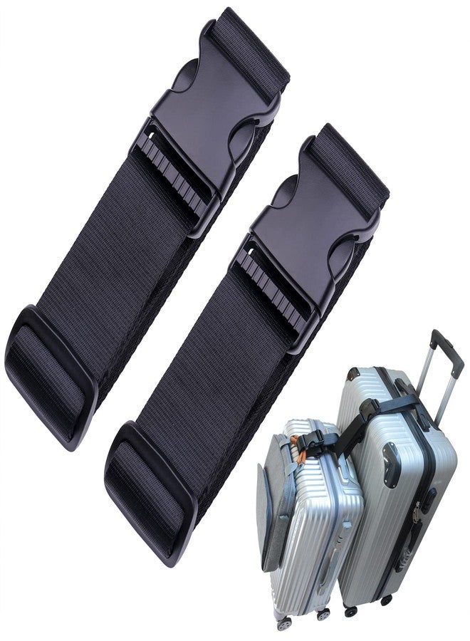 RUMILLA Luggage Straps,Luggage Connector, Straps for Suitcase， Heavy Duty Adjustable Suitcase Belt Travel Attachment Travel Accessories for Connecting Your Luggage (Black) - Image 1