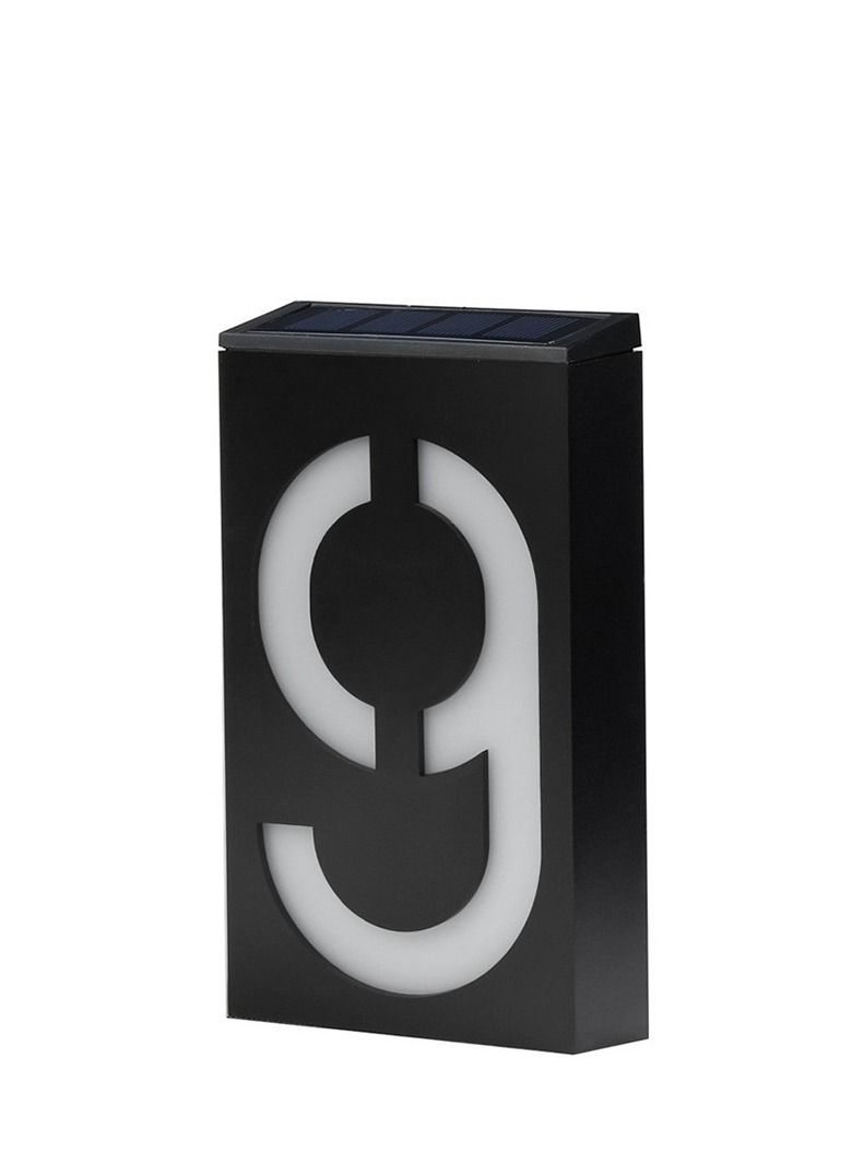 Bluejw 1-Piece Solar Outdoor Rainproof Digital House Number LED Light  - Image 1
